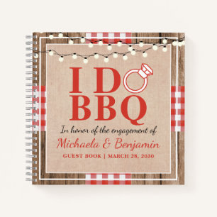 Rustic I Do BBQ Engagement Party Couple Guest Book