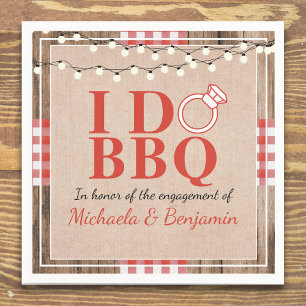 Rustic I Do BBQ Engagement Party Couples Shower Napkin