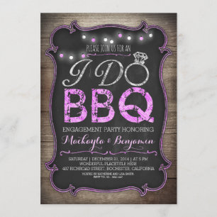 rustic I do BBQ engagement party invitation
