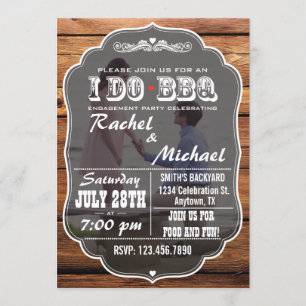 Rustic I Do BBQ Photo Invitation