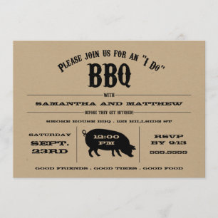 Rustic "I Do" BBQ Rehearsal Dinner Invite