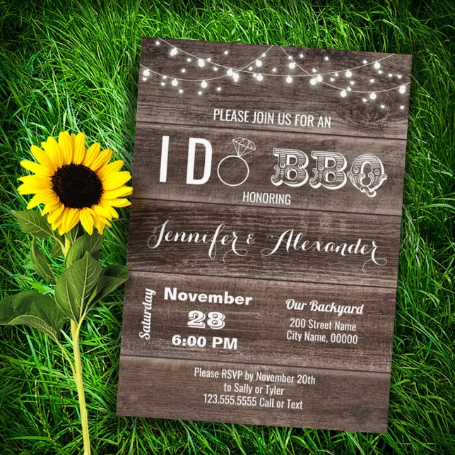 Rustic I Do BBQ Wedding Engagement Party Invitation (Creator Uploaded)