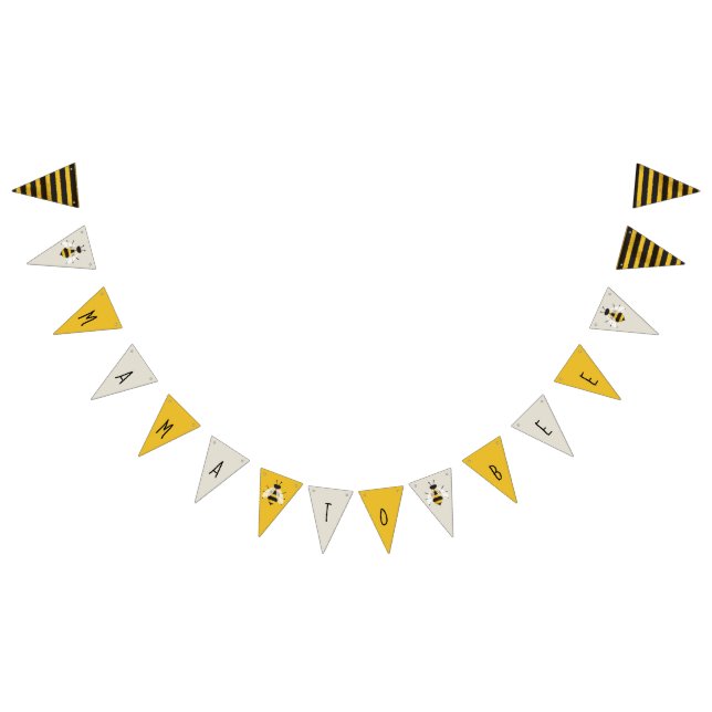 Rustic Illustrated Bee Bunting Banner Sign (All)