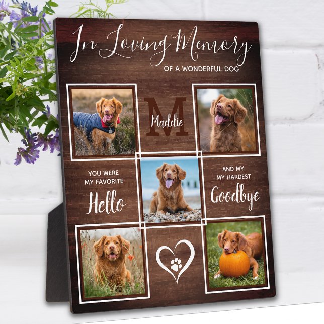 Rustic In Loving Memory 5 Picture Pet Memorial Plaque (Creator Uploaded)
