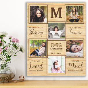 Rustic In Loving Memory Keepsake Photo Memorial Canvas Print