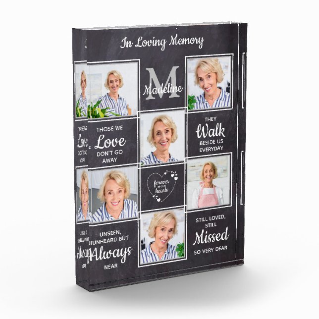 Rustic In Loving Memory Sympathy Keepsake  Photo Block (Left)