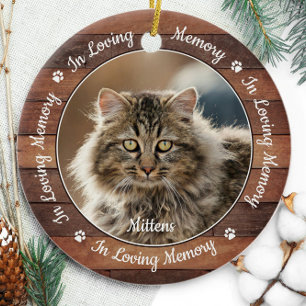 Rustic In Loving Memory Unique Photo Pet Memorial Ceramic Ornament