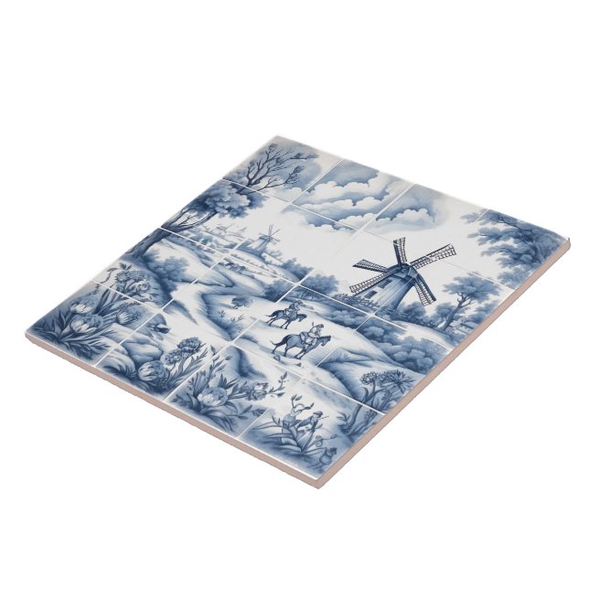 Rustic Indigo Tiles of Countryside (Side)