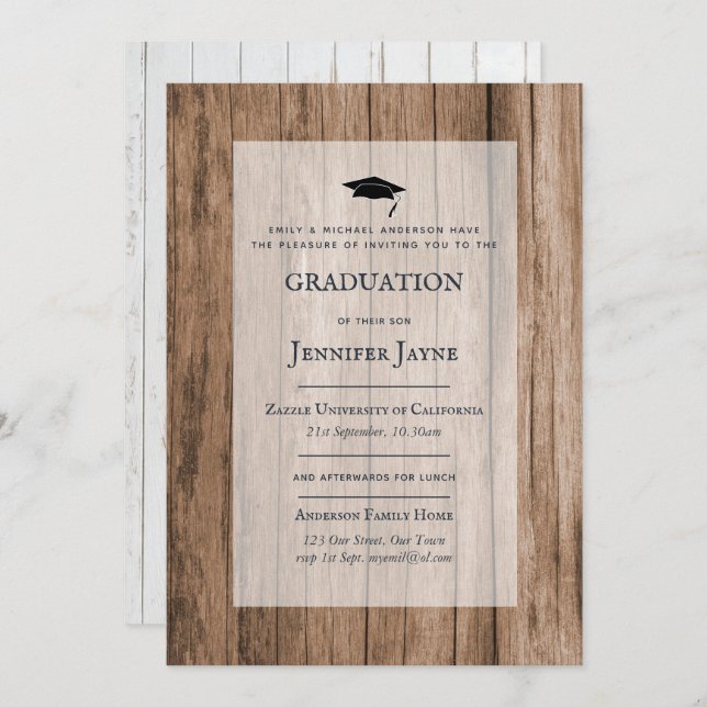 Rustic Industrial Graduation Ceremony + Reception Invitation (Front/Back)
