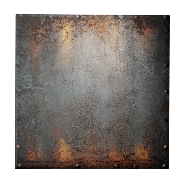 Rustic Industrial Metal Ceramic Tile (Front)