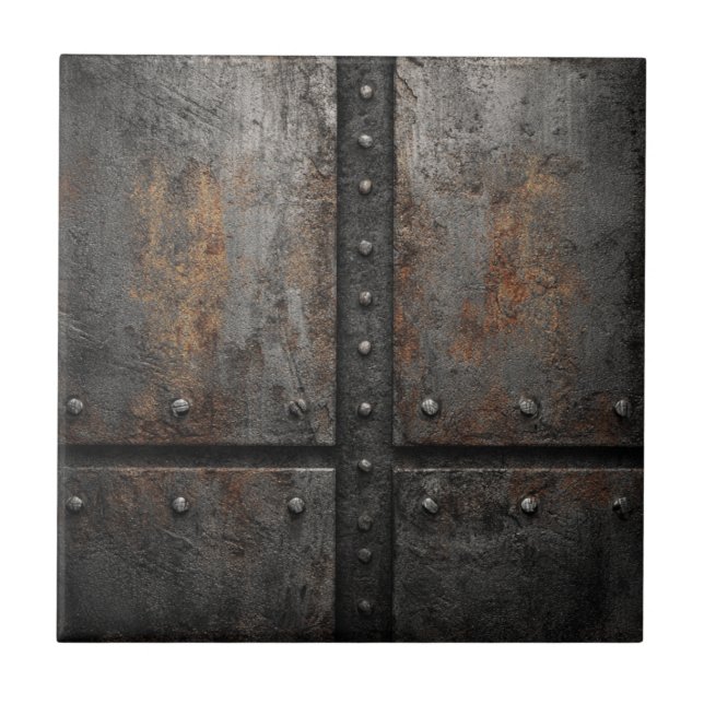 Rustic Industrial Metal Ceramic Tile (Front)