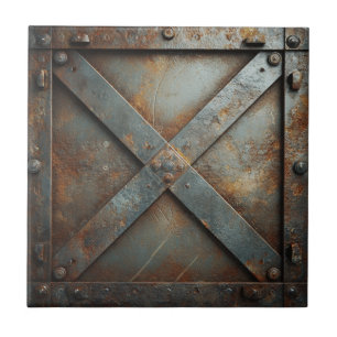 Rustic Industrial Metal Ceramic Tile