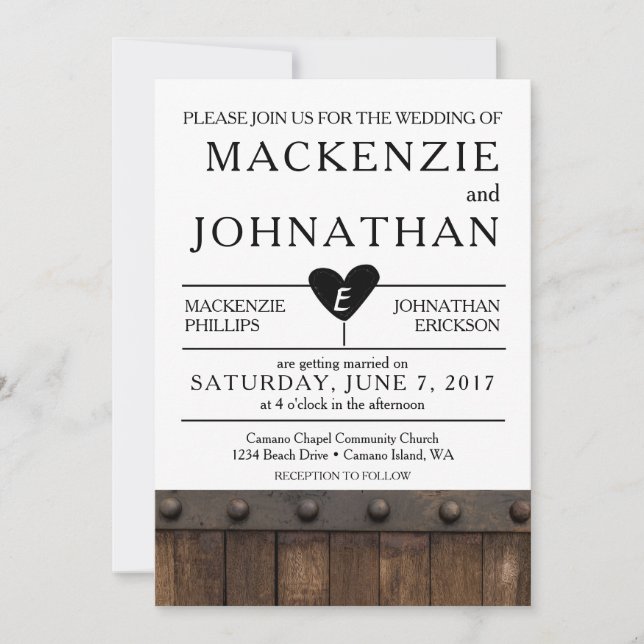 Rustic Industrial Wedding Invitation (Front)