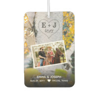 Rustic Initials 4ever Heart Carved Tree Wedding