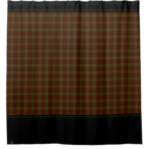 Rustic Inn Shower Curtains Fabric with Black Trim