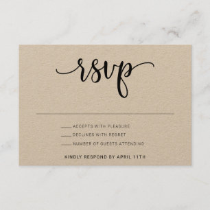 Rustic Invitation Insert RSVP
