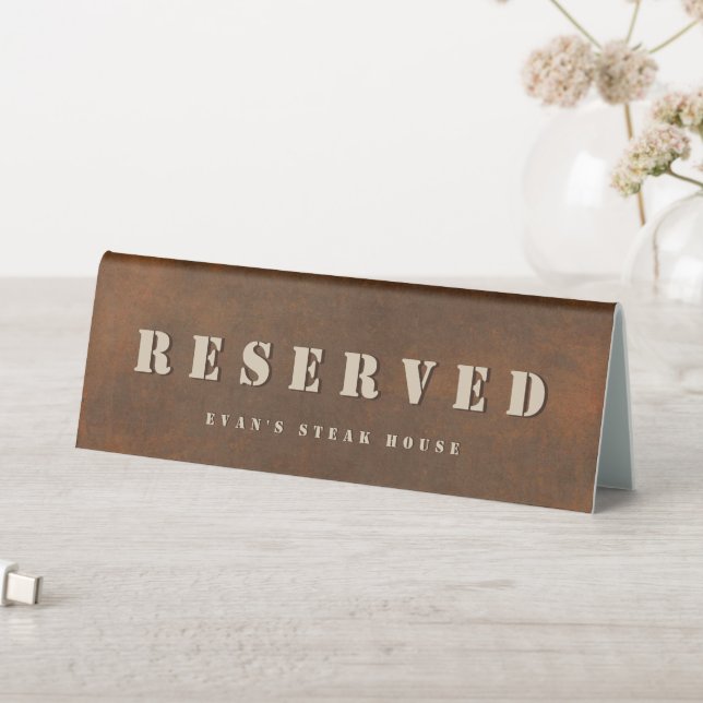 Rustic Iron Bold Stencil Brown Metal Reserved (In SItu (Table))