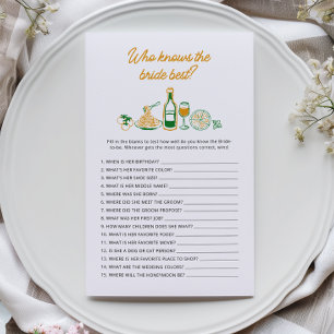 Rustic Italian Hand drawn Who knows the bride best