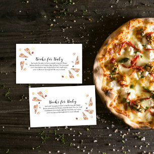 Rustic Italian Slice Pizza Books For Baby Shower Enclosure Card