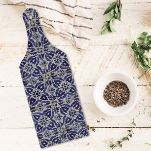 Rustic Italian Tiles Azulejo Blue White Geometric  Cutting Board