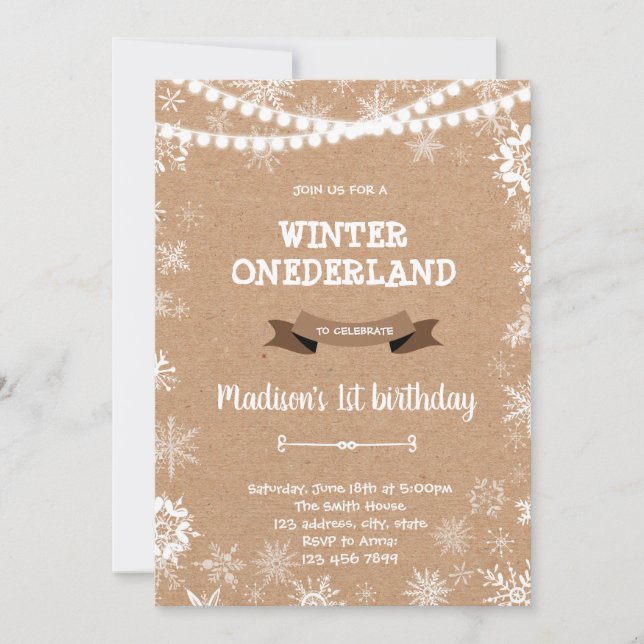 Rustic its cold outside invitation (Front)