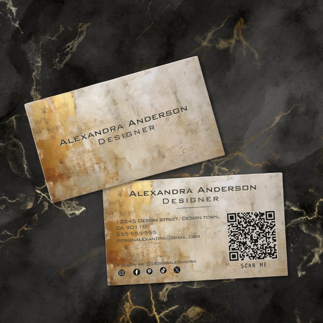Rustic Ivory Gold Glitter Abstract Professional Business Card (Elegant Ivory Gold Glitter Abstract Professional Business Card)