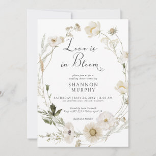 Rustic Ivory Wildflower Love In Bloom Shower Invitation