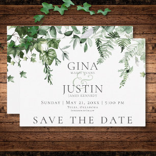 Rustic Ivy & Sage Greenery Wedding Save The Date