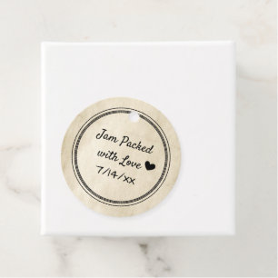 Rustic Jam Packed with Love Vintage Gift Favour Tags