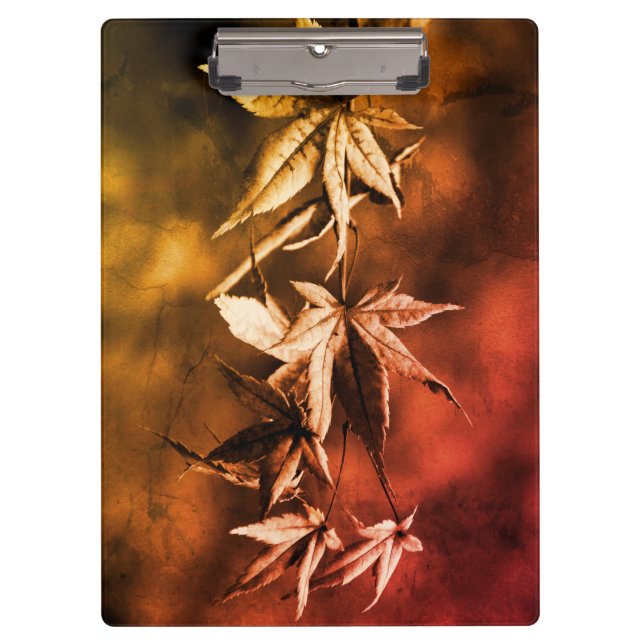 Rustic Japanese Maple Foliage Portrait Clipboard (Front)