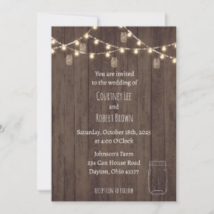 Rustic Jar Wedding Invitation