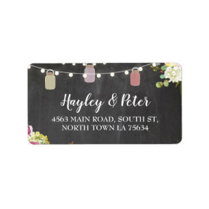 Rustic Jars Chalk Address Lights Labels Stickers