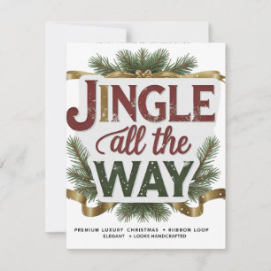 Rustic “Jingle All The Way” Flat Holiday Card