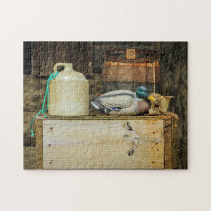 Rustic Jug Duck Decoy Photo Jigsaw Puzzle