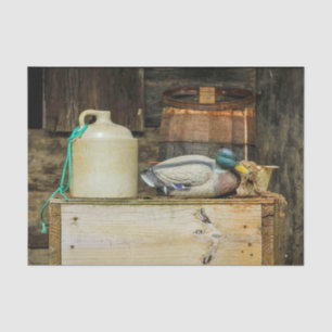 Rustic Jug Duck Decoy Photo Tissue Paper