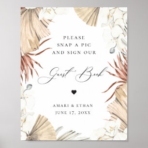 Rustic Jungle Foliage Guest Book Sign