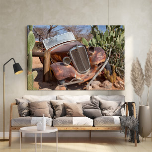 Rustic junk car in Namibia Solitaire photo Poster