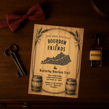 Rustic Kentucky Bourbon Themed Party Invitation