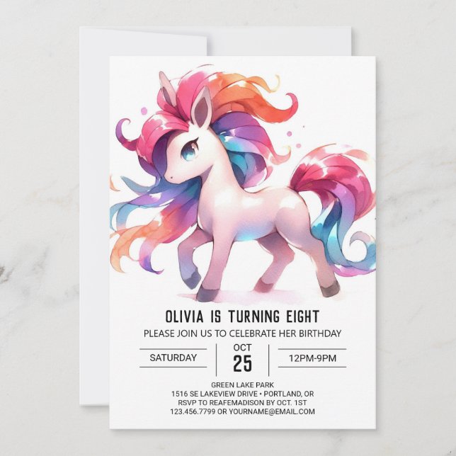 Rustic Kids Horse Birthday Invitation (Front)