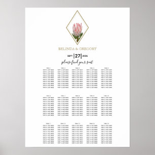 Rustic King Protea Wedding Seating Chart