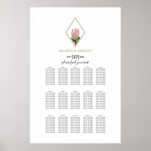 Rustic King Protea Wedding Seating Chart