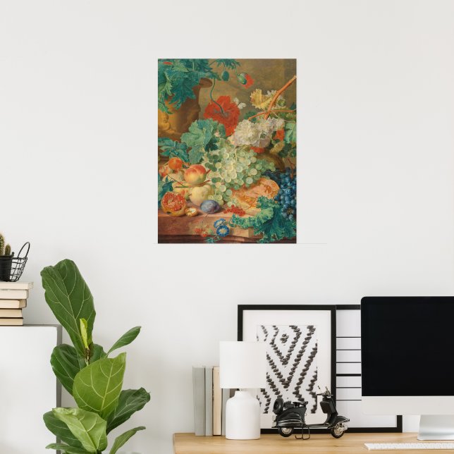 Rustic Kitchen Art Vintage Fruit Flower Print (Home Office)