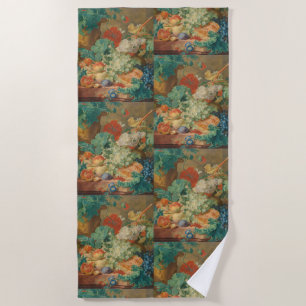 Rustic Kitchen Art Vintage Fruit Flower Print Beach Towel