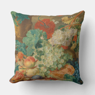 Rustic Kitchen Art Vintage Fruit Flower Print Cushion