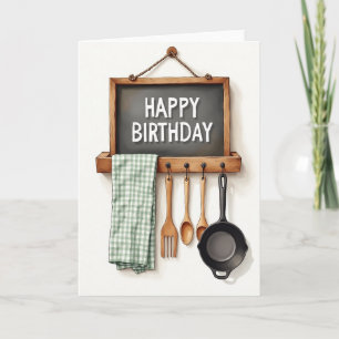 Rustic Kitchen Birthday Card