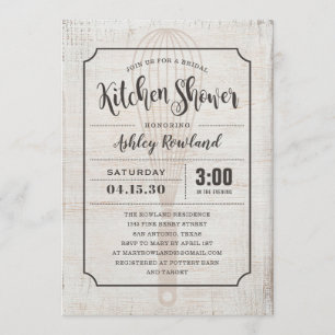 Rustic Kitchen Bridal Shower Invitations