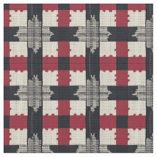 Rustic Knit Snowflake Plaid - Cosy Winter Boho Fabric
