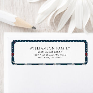 Rustic Knitted Style Christmas Return Address Label