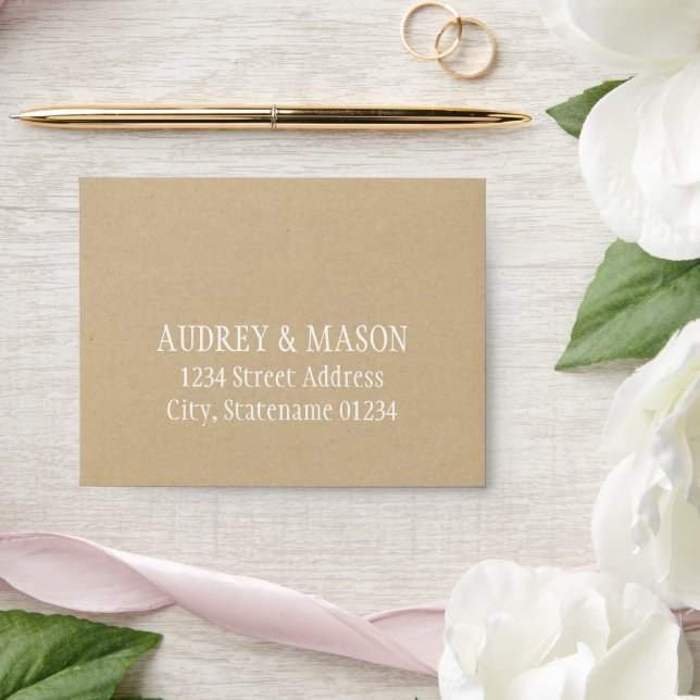 Rustic Kraft and White Lace Wedding RSVP Envelope (Wedding)