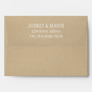 Rustic Kraft and White Wedding Envelopes